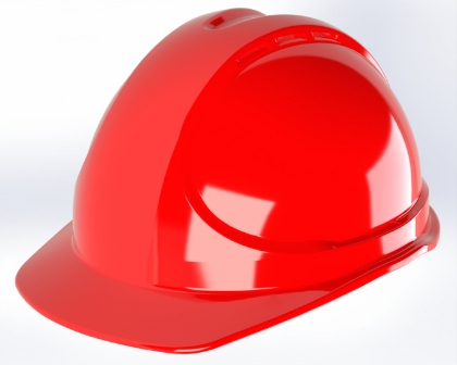 Picture of Helmet - Series 1 Ratchet  6 point web harness - vented - RED